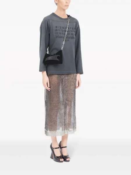 Iš natūralios odos mažas odinė rankinė Maison Margiela juoda
