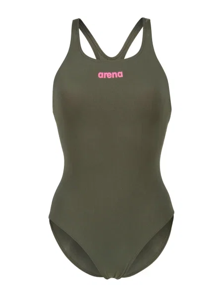 ARENA Športne enodelne kopalke TEAM PRO SOLID oliva / svetlo roza