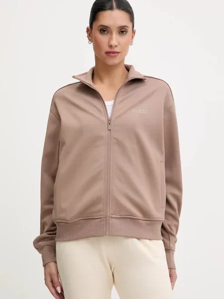 Guess bluza OCTAVIA z kapturem z aplikacją beżowy