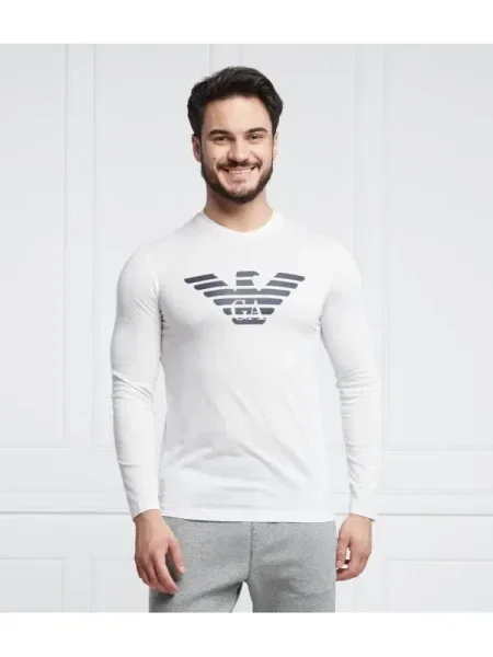 Tricou mânecă lungă Emporio Armani alb