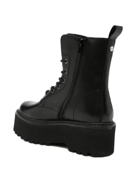 Botine Cult cu șireturi cu platformă din dantelă negru