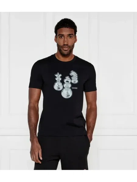 HUGO Tricou Dischach negru