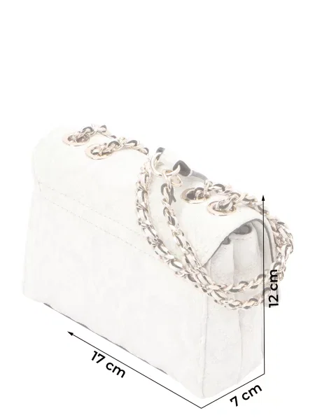 Guess Geantă Giully II Mini Crem alb