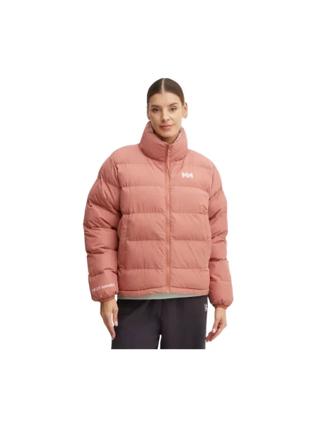 Helly Hansen kurtka dwustronna różowy zimowa oversize pomarańczowa