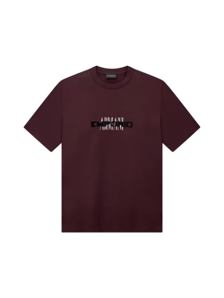 Koszulka Emporio Armani z logo czerwona