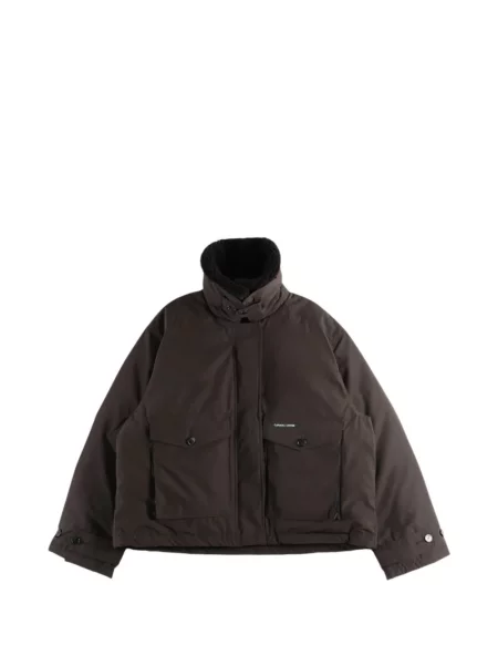 Gulerat geacă Canada Goose din piele de oaie maro