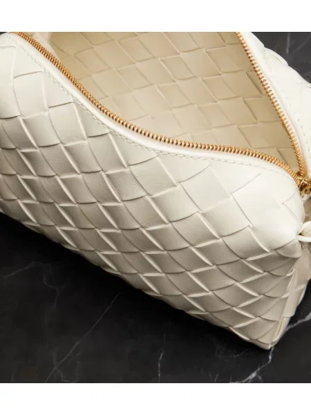 Geanta de piele Bottega Veneta Loop din piele alb