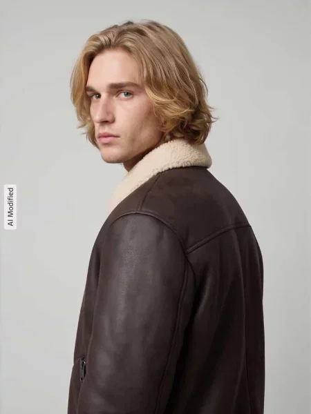 Kurtka ze skóry ekologicznej z kołnierzem typu shearling Only & Sons