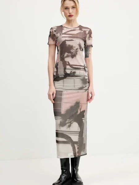 Спідниця Desigual SHELLEY maxi олівець бежевий