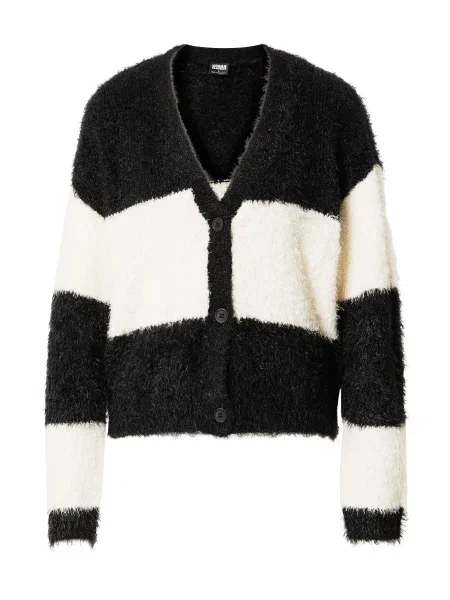 Urban Classics Geacă tricotată negru / lână alb