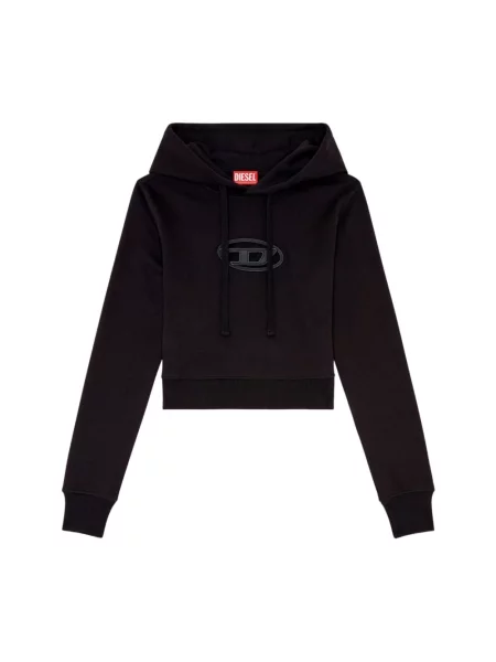 Diesel bluza F-SLIMMY-HOOD-OD z kapturem z aplikacją czarny