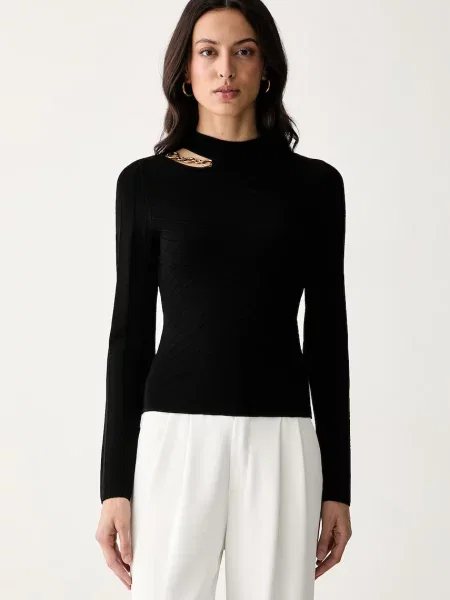 Marciano by Guess pulover pentru femei cu vâscoză KAEDA negru
