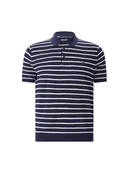 Sweter Polo Ralph Lauren w paski z paskiem niebieski