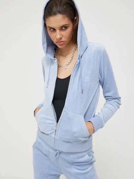 Bluză Juicy Couture cu glugă albastru