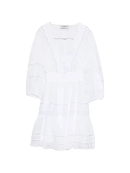 Sukienka mini Ermanno Firenze koronkowa garniturowa biała