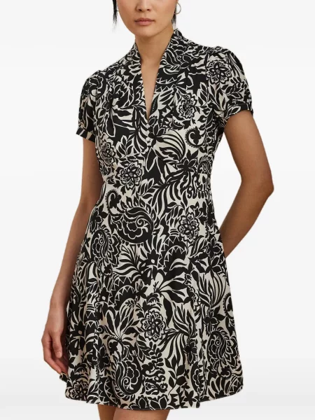 Rochie mini Lauren Ralph Lauren cu model floral cu imagine negru