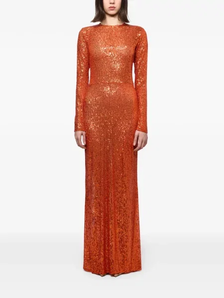 Maxi rochie maxi Atu Body Couture cu paiete de costum portocaliu