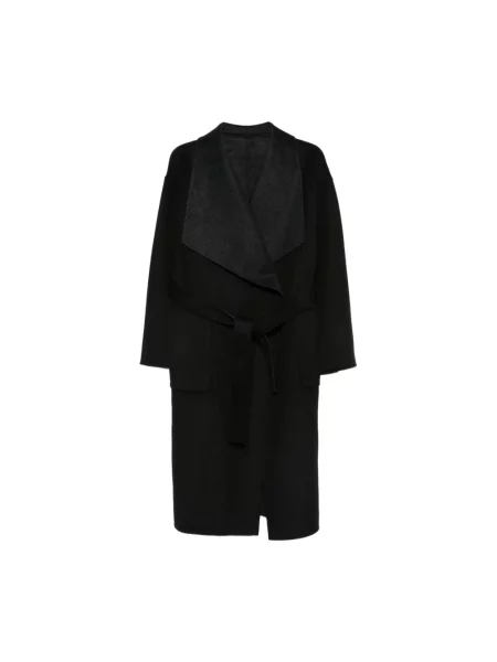 Płaszcz The Dynamis Studio wełniany kopertowy czarny
