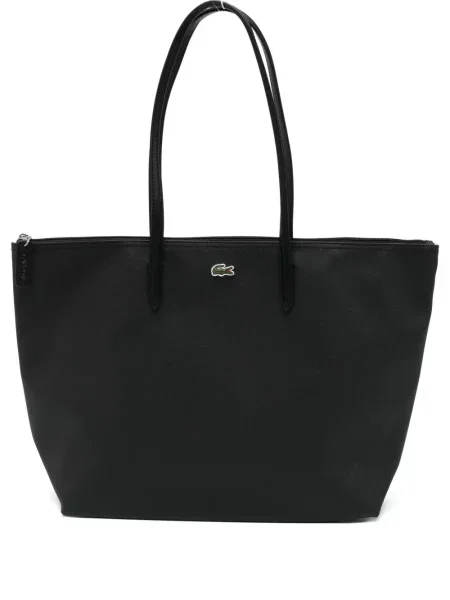 Geantă Lacoste cu broderie negru