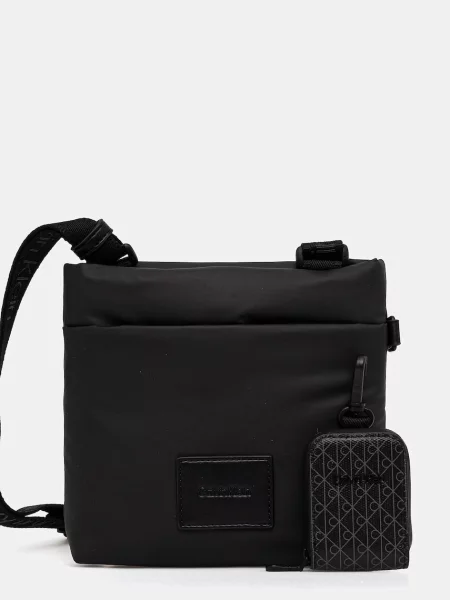 Geantă crossover Calvin Klein Puffer Utility Flatpack negru