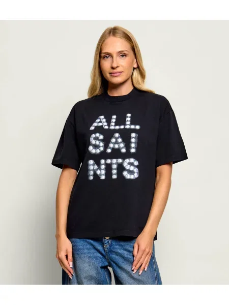 AllSaints Tricou Neon Etta | Oversize fit negru