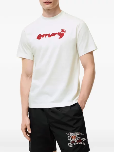 Szív mintás póló Burberry autogrammal