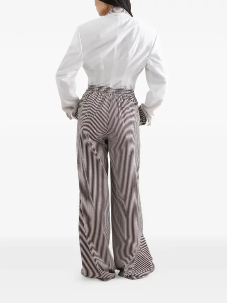 Koszula Dolce And Gabbana w paski popelinowa brązowa