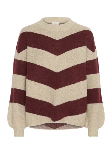 Kaffe Pulover KAVerana amestecat / roşu închis bej