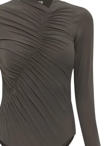 Lung body Agolde cu volane gri