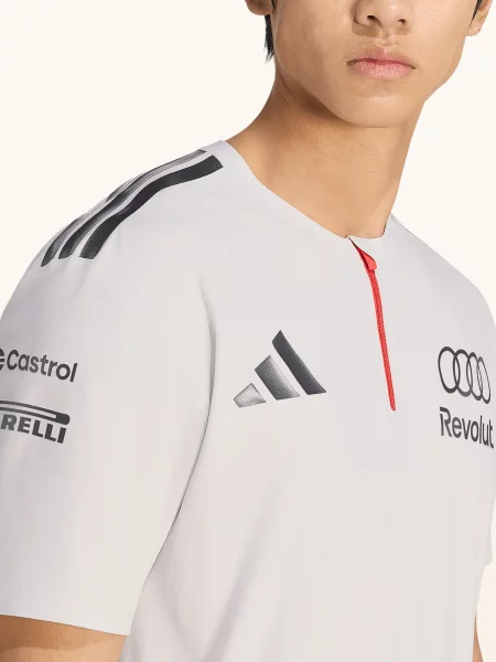 Adidas Tričko Audi Formula One Team Engineers &Amp; Marketing světle šedá