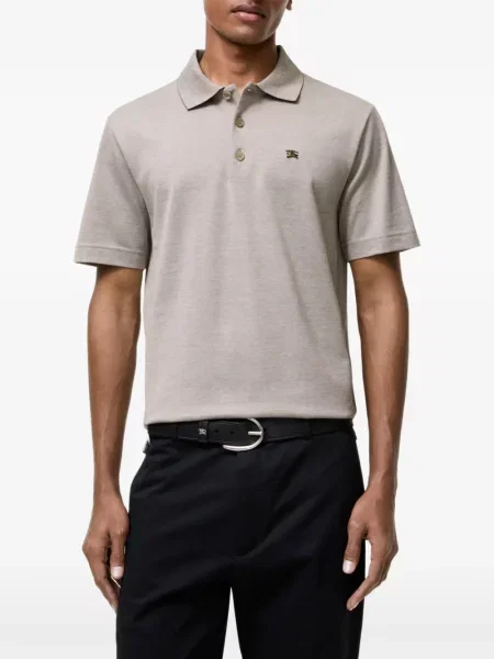 Tricou polo Burberry gri
