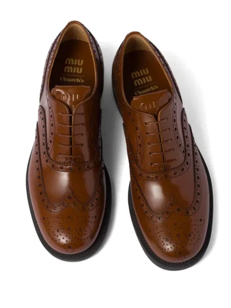 Pantofi Miu Miu din piele maro