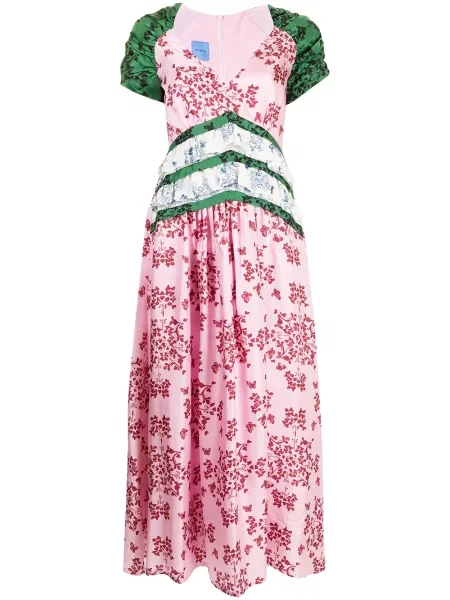 Rochie maxi Macgraw de mătase de costum roz