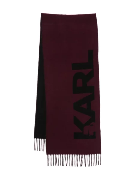 Fular Karl Lagerfeld cu franjuri violet
