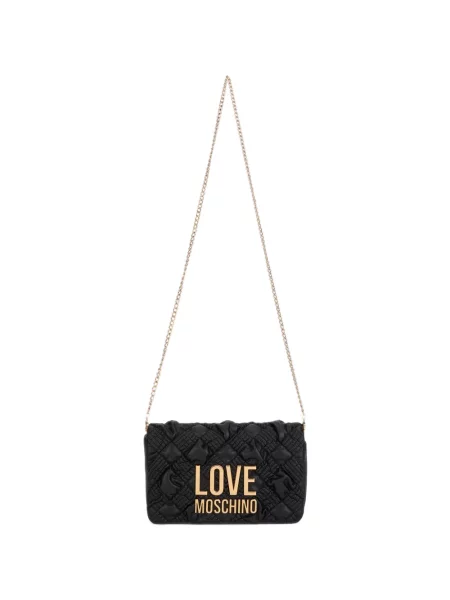 Matlasat geantă Love Moschino cu autograf negru