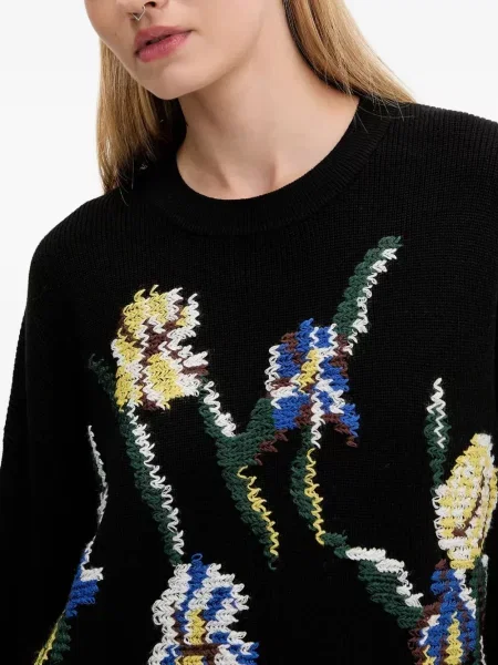 Pulover Desigual cu model floral negru