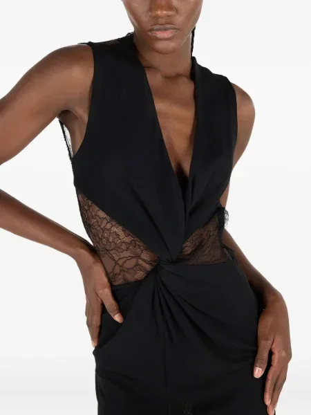Rochie mini Roberto Cavalli din dantelă de costum negru