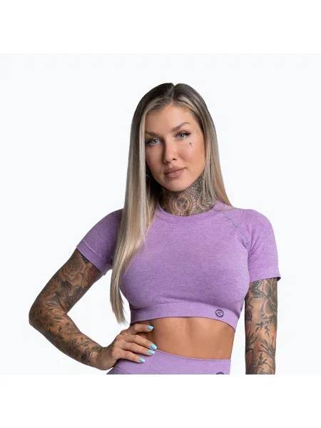 Női edző póló Gym Glamour Seamless Rashguard lila. Méret: XS lila