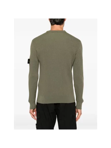 Sweter Stone Island wełniany z kamieniami zielony