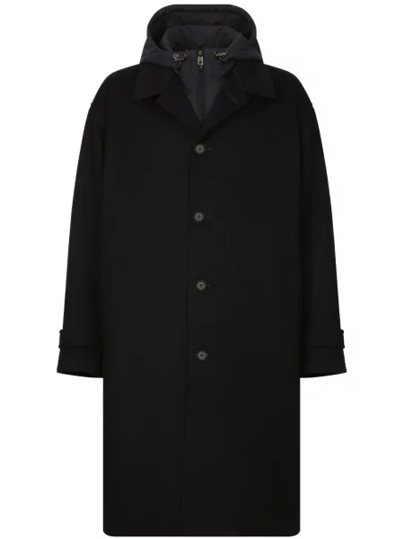 Palton Dolce & Gabbana cu glugă negru