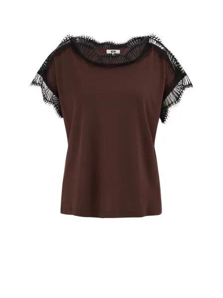 WE Fashion Tricou maro negru