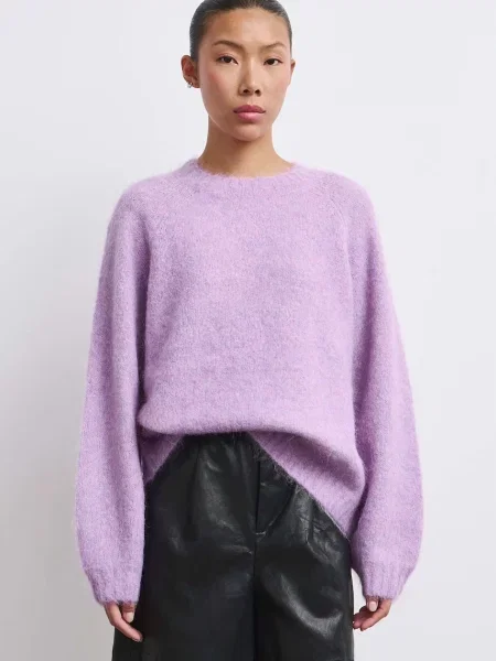 Medicine pulover pentru femei cu lână de alpaca violet