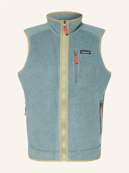 Patagonia Fleecová Vesta Retro Pile tyrkysová / světle zelená