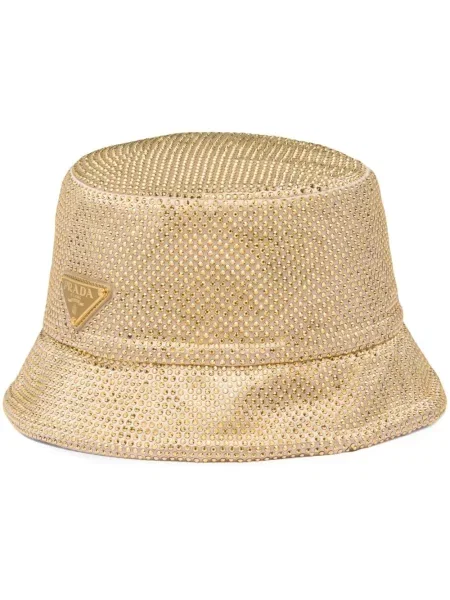Pălărie Prada din satin de cristal auriu