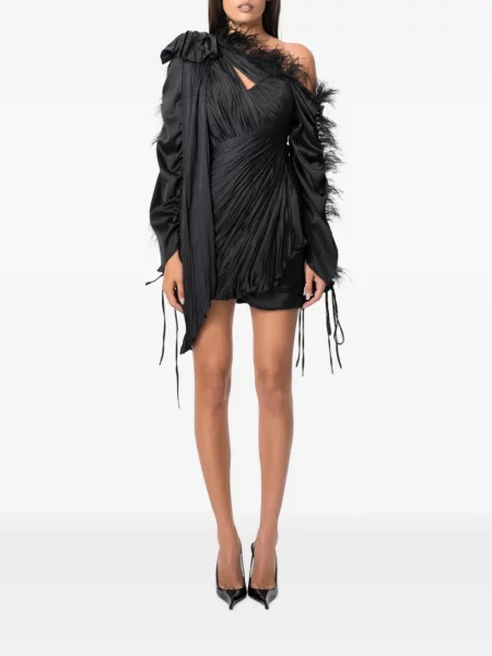 Rochie mini Norina St cu pene negru
