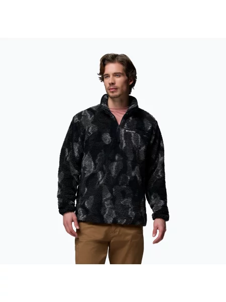 Férfi pulóver Columbia Rugged Ridge High Pile Half Zip black treebark. Méret: XL fekete