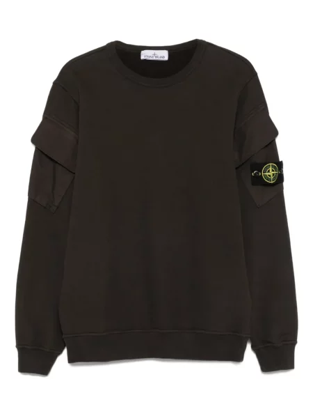 Hanorac crewneck Stone Island cu strasuri gri