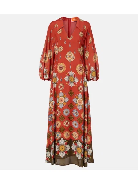 Rochie maxi La Doublej cu imagine de costum roșu