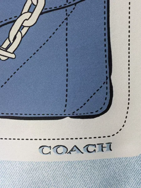 Fular Coach de mătase albastru