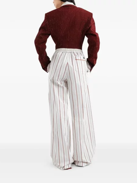 Pantaloni Dolce & Gabbana cu dungi din poplin alb